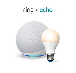 All-new Echo (4th Gen) - Glacier White - bundle with Ring A19 Smart LED Bulb