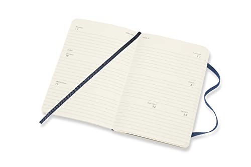 Moleskine Classic 12 Month 2022 Weekly Horizontal Planner, Soft Cover, Pocket (3.5" x 5.5"), Sapphire Blue