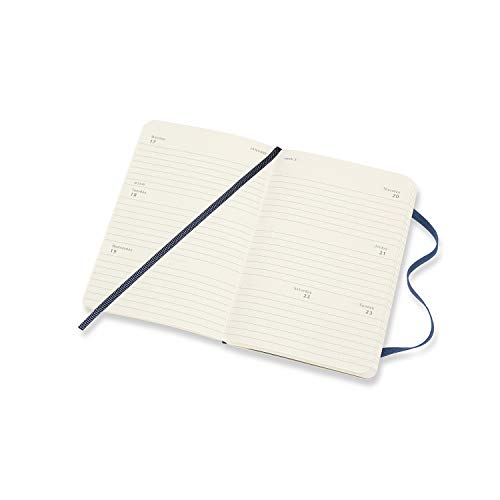 Moleskine Classic 12 Month 2022 Weekly Horizontal Planner, Soft Cover, Pocket (3.5" x 5.5"), Sapphire Blue