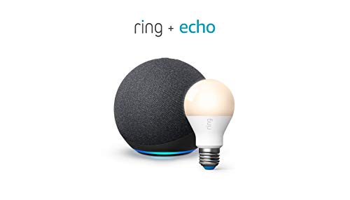 All-new Echo (4th Gen) - Charcoal - bundle with Ring A19 Smart LED Bulb, White