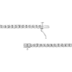 Haus of Brilliance .925 Sterling Silver 1.0 Cttw Lab Grown Diamond Illusion-Set Miracle Plate Tennis Bracelet (G-H Color, VS1-VS2 Clarity) - Size 7.25"