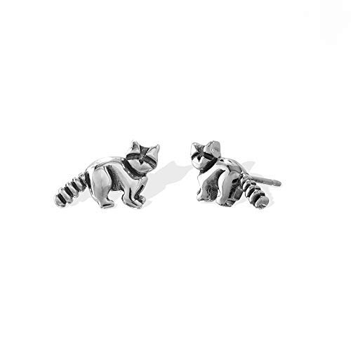 Boma Jewelry Sterling Silver Raccoon Stud Earrings