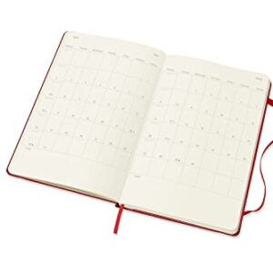 Moleskine Classic 12 Month 2022 Weekly Planner, Hard Cover, Large (5" x 8.25"), Scarlet Red