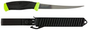 morakniv companion sandvik stainless steel fish fillet knife with sheath, black/yellow, 6.1 inch