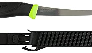 Morakniv Companion Sandvik Stainless Steel Fish Fillet Knife with Sheath, Black/Yellow, 6.1 Inch