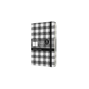 moleskine limited collection blend textile notebook, hard cover, large (5" x 8.25") ruled, check, 240 pages