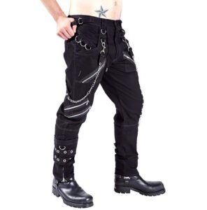 cicilin men's fashion hip hop rock punk gothic sport hiking riding casual cargo pants street dance pants harem trousers size 36 black