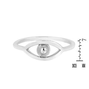 AeraVida Evil Eye Good Luck Protection .925 Sterling Silver Simple Band Ring (9)