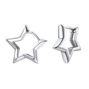 findchic star earrings for sensitive ears earring studs platinum plated hypoallergenic small huggie hoops with silver post lightweight minimalist jewelry