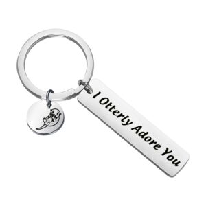 ensianth funny otter gift otter lover gift i otterly adore you gift foy boyfriend girlfriend (otter keychain)