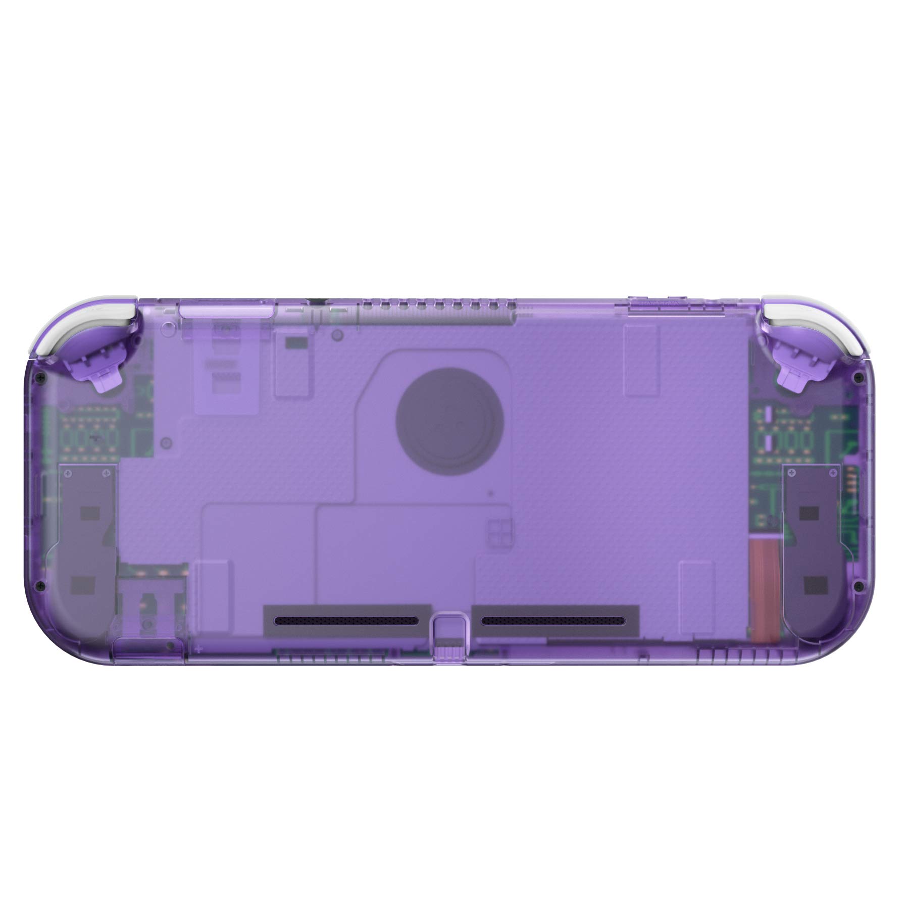 eXtremeRate Clear Atomic Purple DIY Replacement Shell for Nintendo Switch Lite, NSL Handheld Controller Housing w/Screen Protector, Custom Case Cover for Nintendo Switch Lite