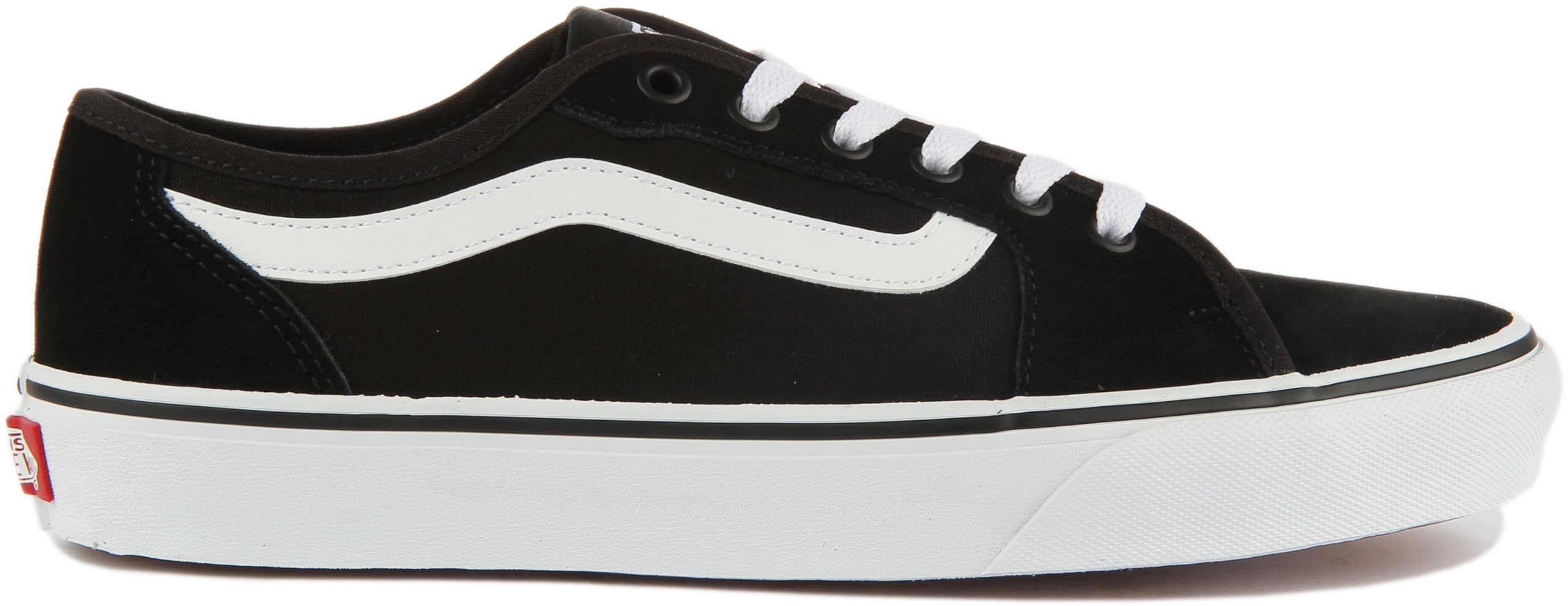 Vans Men's Filmore Decon Sneaker, Suede Canvas Blk White, 11