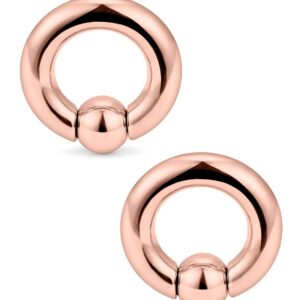 Ftovosyo PA Rings Captive Bead Rings Spring Action CBR Monster Ring Large Septum Ring Ear Gauges Earrings 8G 3mm 12mm 1/2" 316L Surgical Steel Pierced Body Jewelry for Women Men