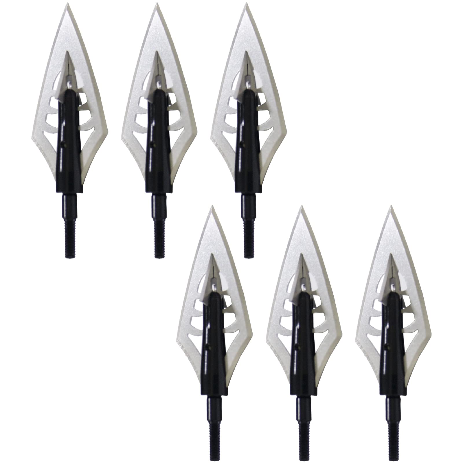 Sososhoot 12Pcs 150 Grain Hunting Fishbone Broadheads 1.1" Cut Arrowheads Crossbow Compound Bow + 1 pcs Black Broadhead Case Plastic Portable Case for Arrowheads