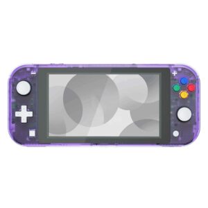 eXtremeRate Clear Atomic Purple DIY Replacement Shell for Nintendo Switch Lite, NSL Handheld Controller Housing w/Screen Protector, Custom Case Cover for Nintendo Switch Lite