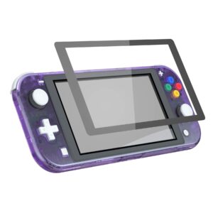 eXtremeRate Clear Atomic Purple DIY Replacement Shell for Nintendo Switch Lite, NSL Handheld Controller Housing w/Screen Protector, Custom Case Cover for Nintendo Switch Lite