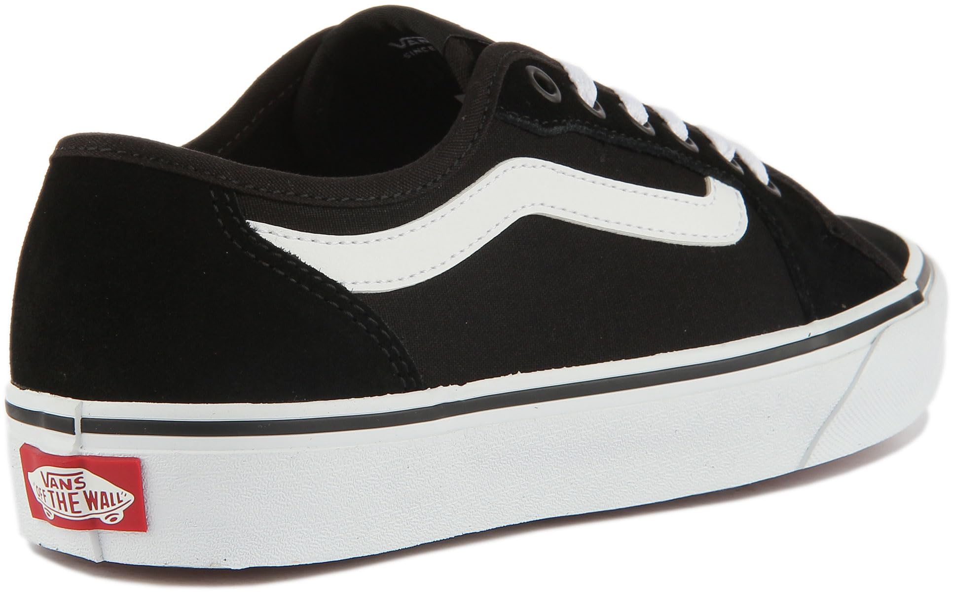 Vans Men's Filmore Decon Sneaker, Suede Canvas Blk White, 11