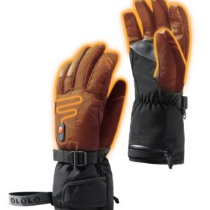 ORORO Heated Gloves for Men and Women, Rechargeable Electric Gloves for Hiking, Skiing, Motorcycle (Black,M)