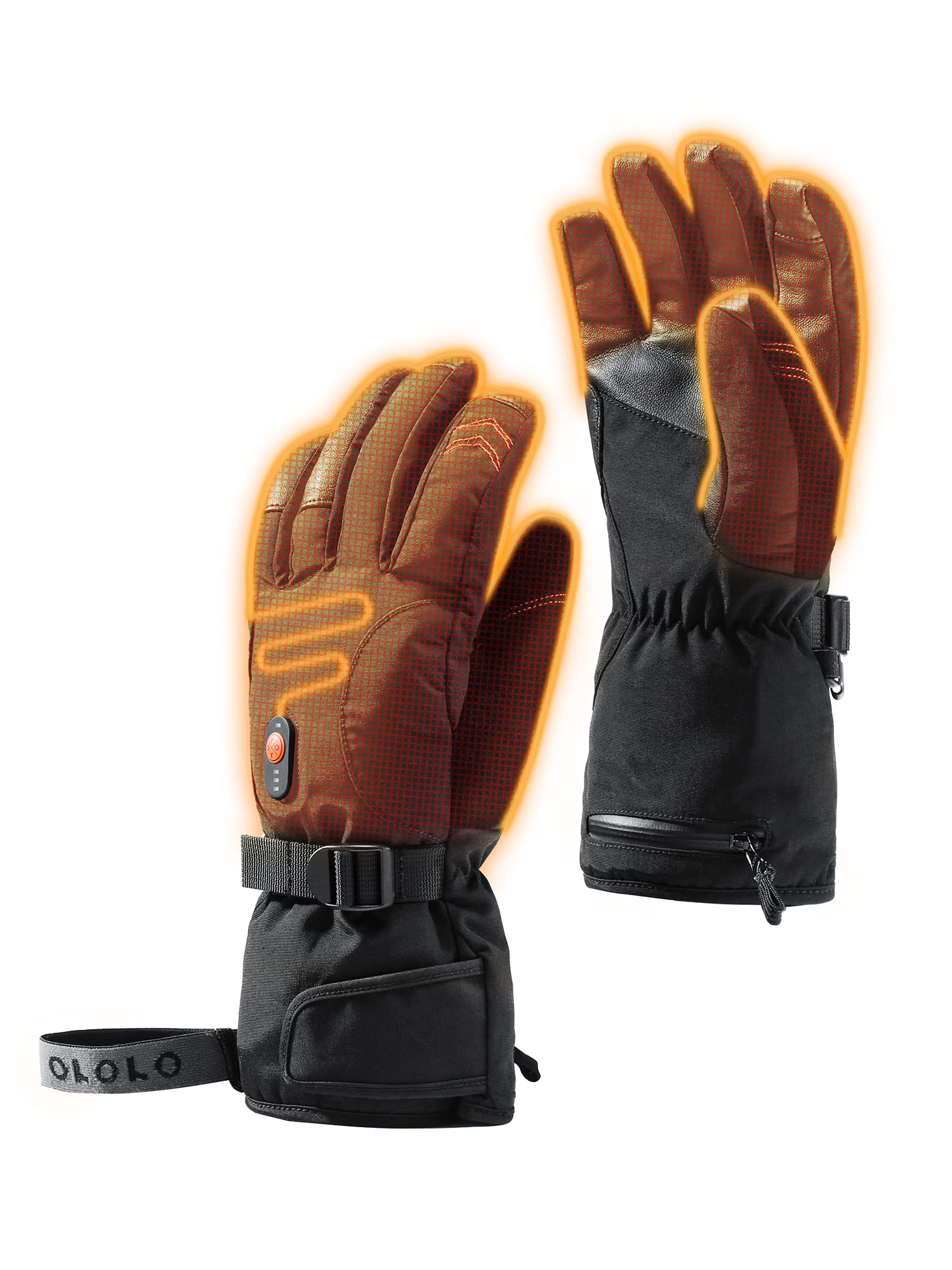 ORORO Heated Gloves for Men and Women, Rechargeable Electric Gloves for Hiking, Skiing, Motorcycle (Black,M)