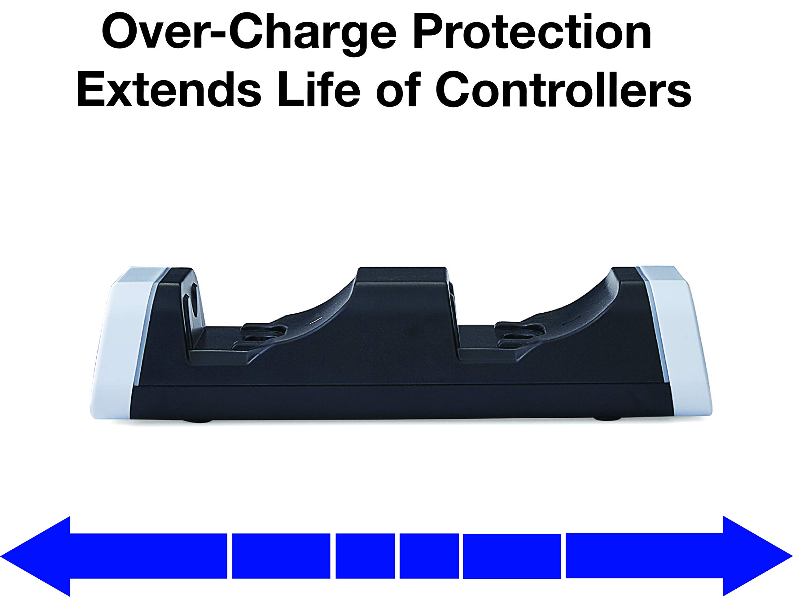 Verbatim PS5 Dual Controller Charging Station for use with Playstation 5 DualSense Wireless Controllers - Charging Dock LED Indicators Over-Charge Protection 6ft Charging Cable