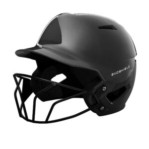 evoshield xvt™ luxe fitted batting helmet with softball facemask - black, x-large