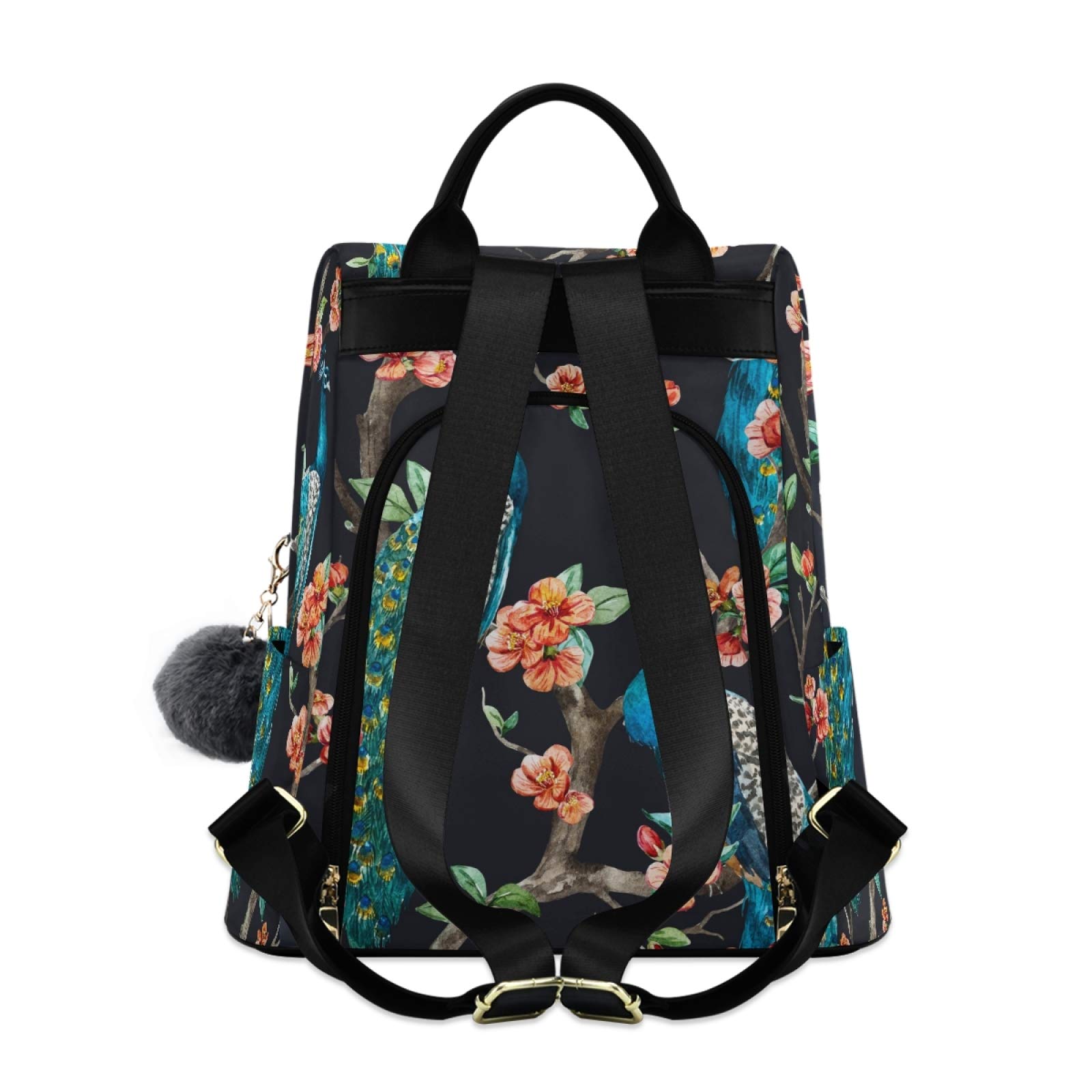 ALAZA Watercolor Raster Peacock Backpack Purse for Women Anti Theft Fashion Back Pack Shoulder Bag