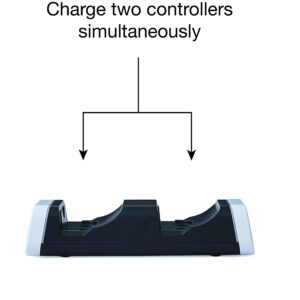 Verbatim PS5 Dual Controller Charging Station for use with Playstation 5 DualSense Wireless Controllers - Charging Dock LED Indicators Over-Charge Protection 6ft Charging Cable