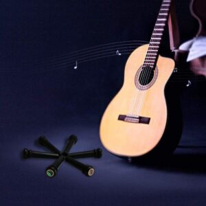 Ebony Guitar Bridge Pins Endpin Inlaid Abalone Dot Acoustic Guitar Replacement Parts Accessories