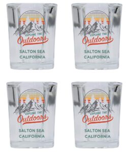 r and r imports salton sea california explore the outdoors souvenir 2 ounce square base liquor shot glass 4-pack