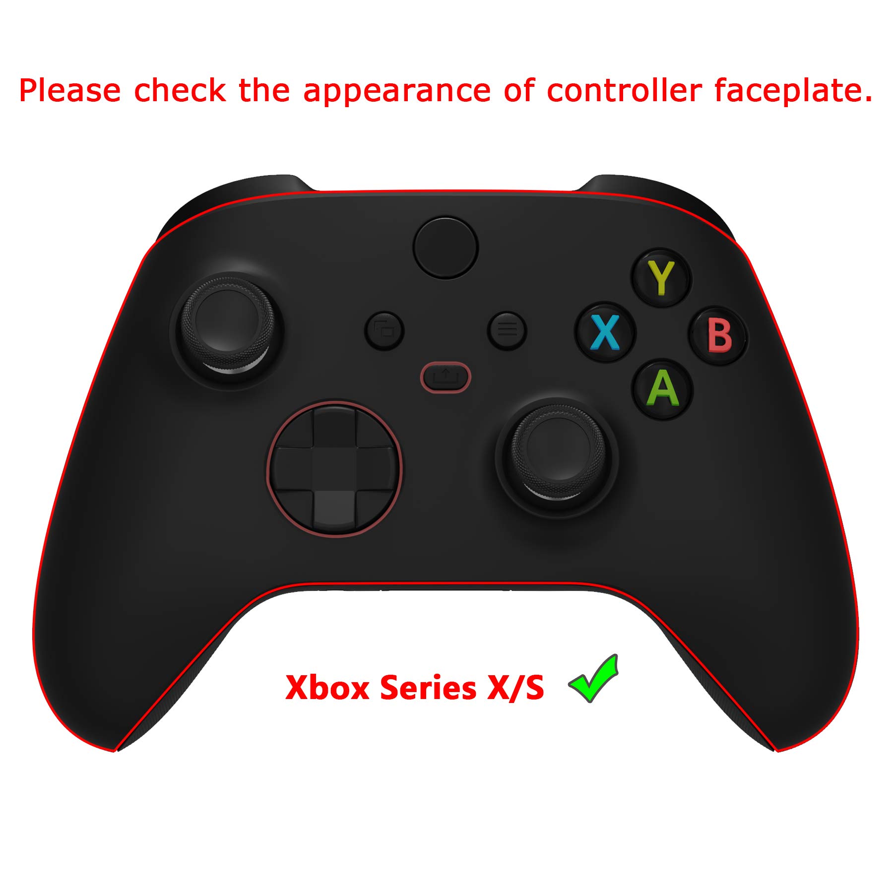 eXtremeRate PlayVital Samurai Edition Black Anti-Slip Controller Grip Silicone Skin for Xbox Core Wireless Controller, Ergonomic Protective Case Cover for Xbox Series S/X Controller w/Thumb Grips