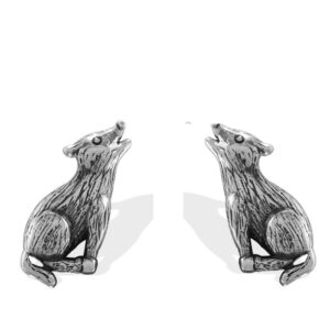 boma jewelry sterling silver howling wolf stud earrings