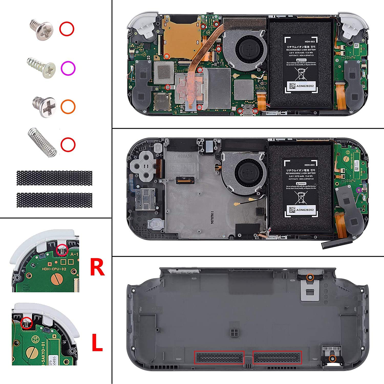 eXtremeRate Clear Atomic Purple DIY Replacement Shell for Nintendo Switch Lite, NSL Handheld Controller Housing w/Screen Protector, Custom Case Cover for Nintendo Switch Lite