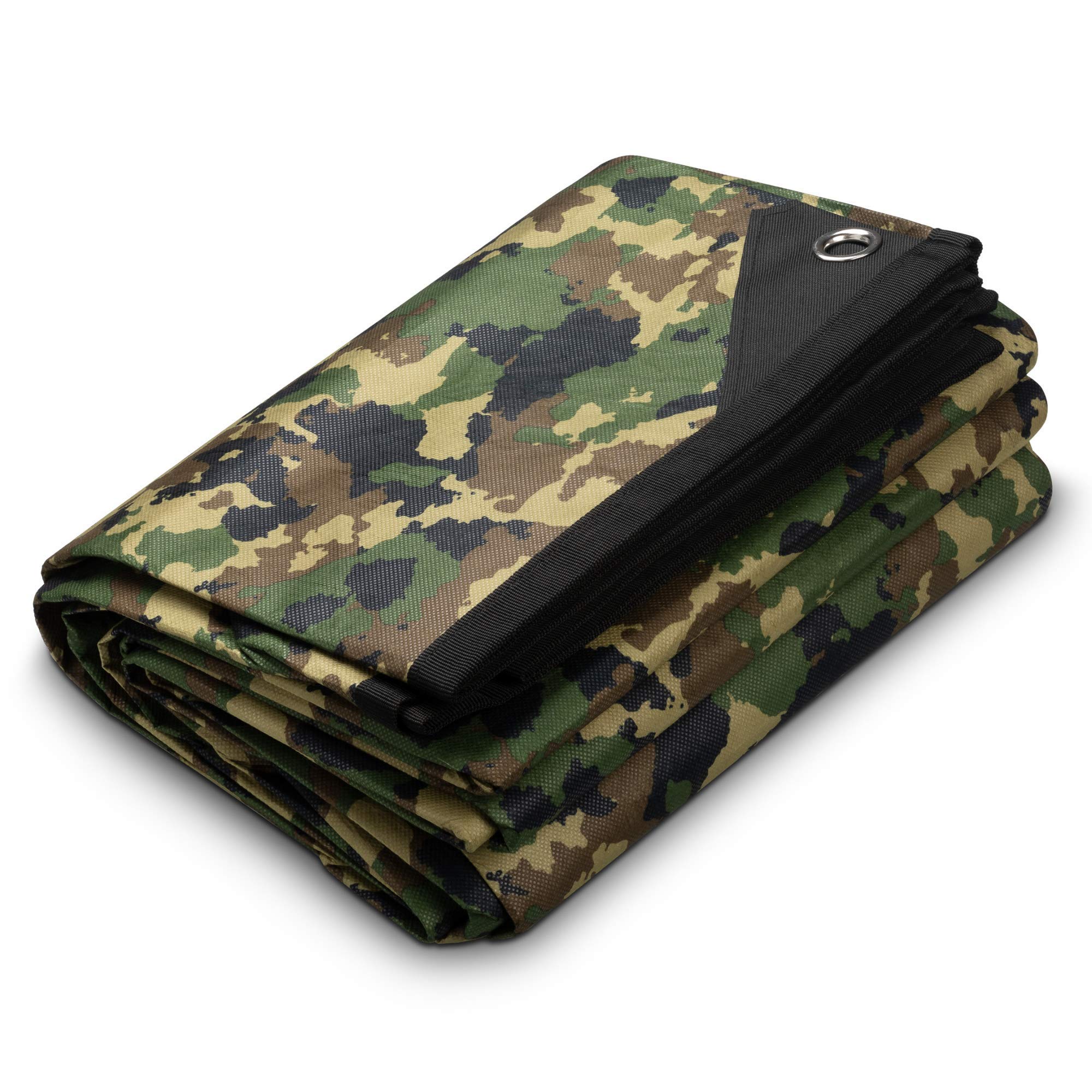 Arcturus XL Survival Tarp - Insulated Reflective Thermal Camping Tarp - 8.5' x 12' (Woodland Camo)