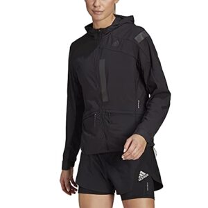 adidas women's marathon translucent jacket, black/black, large