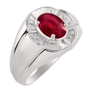 Rylos Simply Elegant Beautiful Red Ruby & Diamond Ring - July Birthstone*