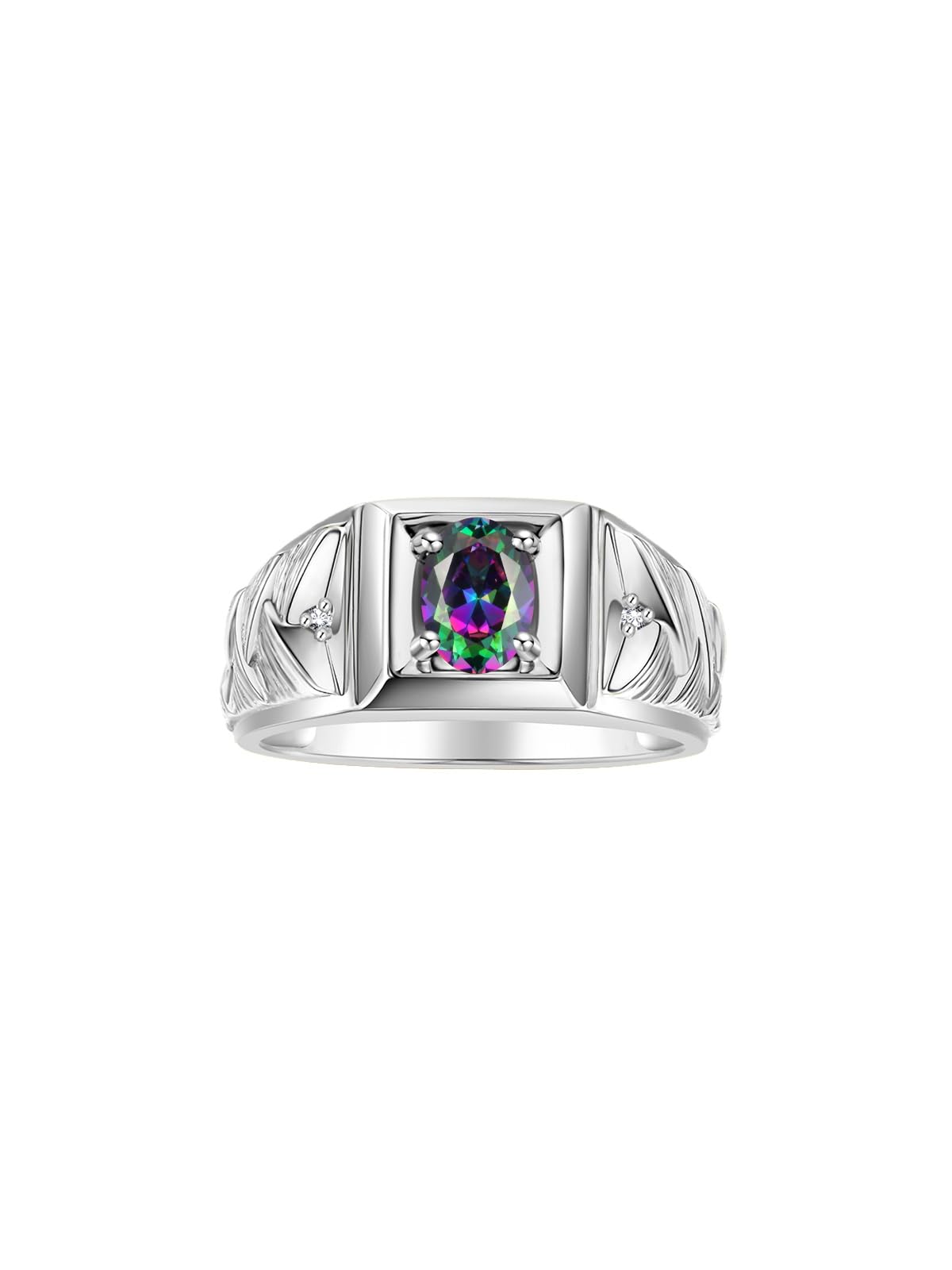 Rylos Simply Elegant Beautiful simulated Alexandrite/Mystic Topaz Ring - June Birthstone* Size 9