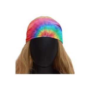 SAE99 Rainbow Tie-Dye Headband, Soft Stretchy Headband One Size Fits All