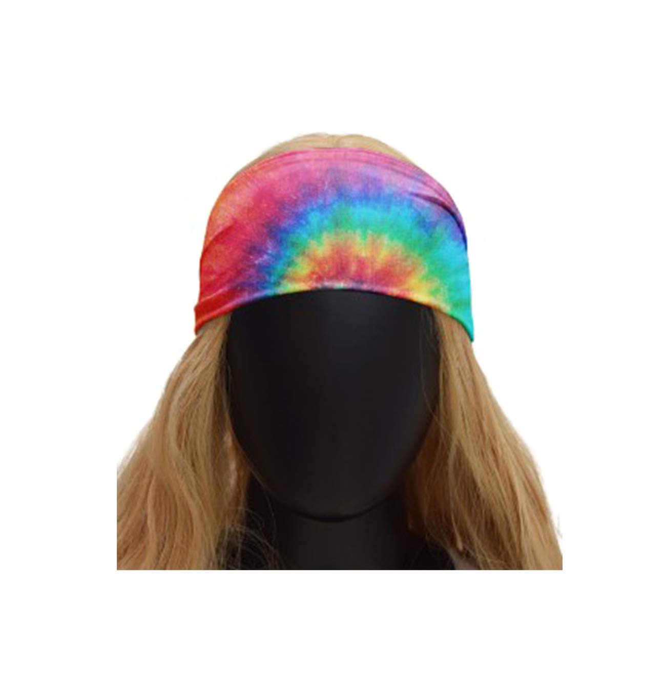 SAE99 Rainbow Tie-Dye Headband, Soft Stretchy Headband One Size Fits All