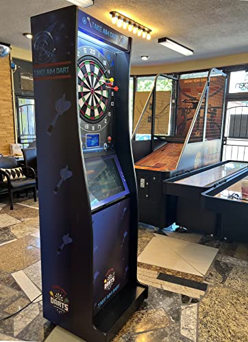 Heavy Duty Electronic Non Coin Operated Take Aim Dart Machine with 23" Monitor