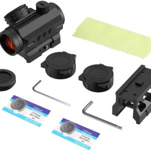 Feyachi V30 2MOA Red Dot Sight Auto On & Off 1x20mm Compact Reddot Optics with Low Profile and Absolute Co-Witness Mount, Flip Up Lens Covers and Anti Reflection Device