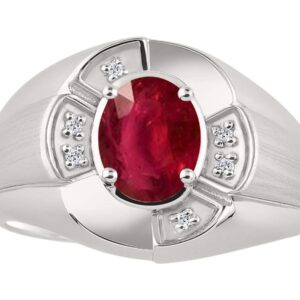 Rylos Simply Elegant Beautiful Red Ruby & Diamond Ring - July Birthstone*