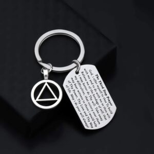 AA Recovery Keychain Sobriety Gifts AA Sponsor Gifts Third Step Prayer Keychain New Beginnings Gift (The third step prayer)