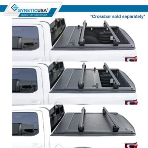 Syneticusa Retractable Tonneau Cover Fits 2019-2023 Ford Ranger 5' (61”) Truck Bed Aluminum Matte Black Low Profile Waterproof Off Road Rack Ready