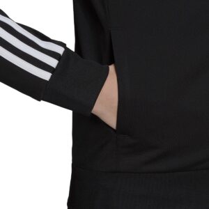 adidas Women's Essentials Warm-Up Slim 3-Stripes Track Top, Black, Medium