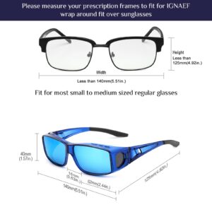 IGnaef Fit Over Glasses Sunglasses for Men Women Polarized Wrap Around Sunglasses to Wear Over Glasses with UV Protection