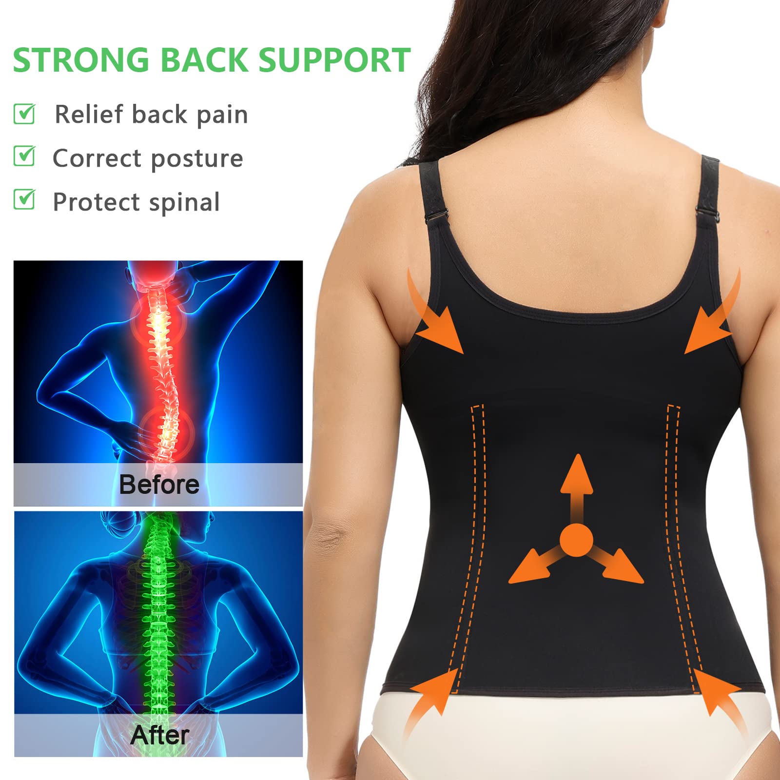 YADIFEN Waist Trainer for Women,Zipper Corset Body Shaper for Tummy Control Neoprene Cincher Sweat Sauna Vest Tank Top