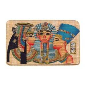 egyptian bath mat,ancient egyptian queen king bath rug afro egypt pharaoh african woman bathroom floor carpet vintage exotic old retro culture art pattern absorbent doormat bedroom rug 19.7x31.5 inch