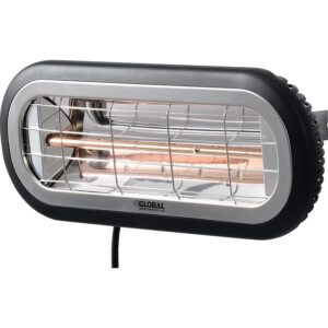 global industrial infrared patio heater, wall/ceiling mount, 1500w, 120v