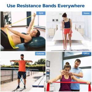 Resistance Bands - 2m Professional Latex Elastic Band for Home or Gym Upper & Lower Body, Physical Therapy, Strength Training, Yoga, Pilates, Rehab Fitness Bands (Blue/Purple/Pink)