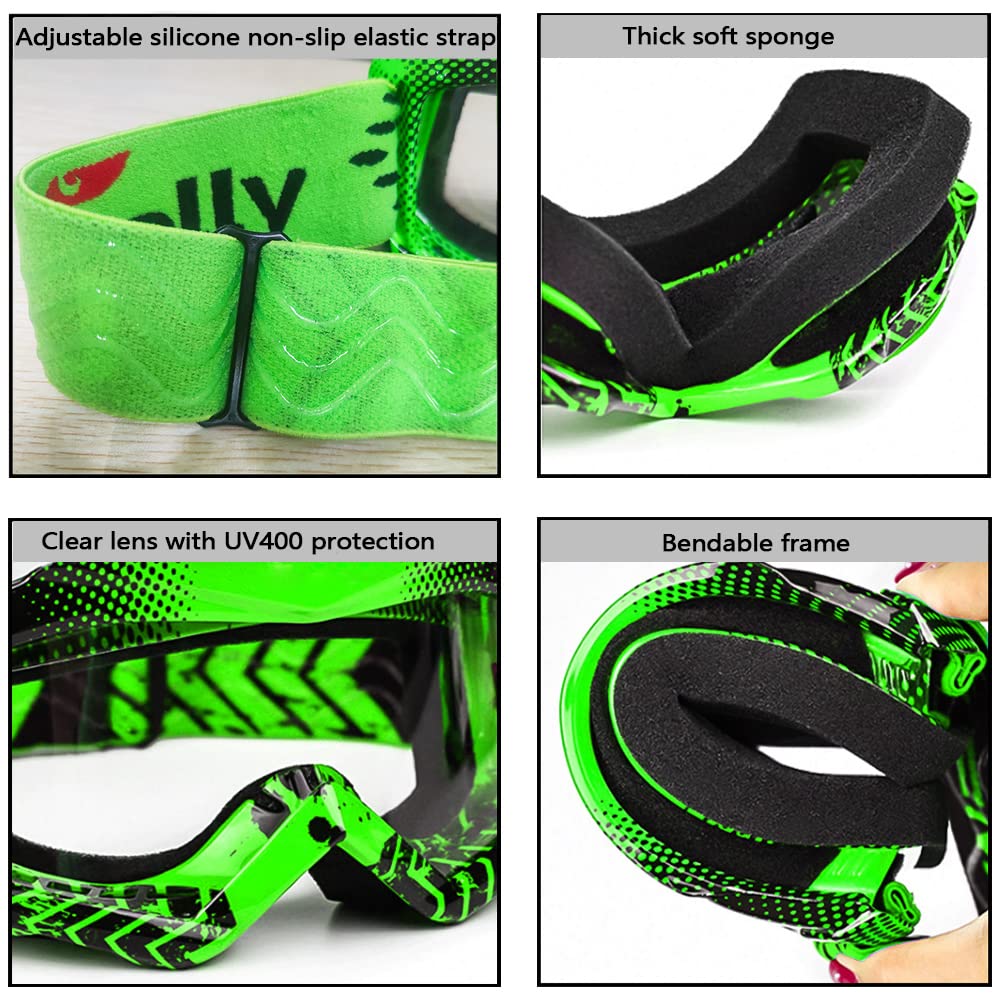 Ubelly Kids Teens Youth ATV Motorcycle Riding Ski Snowboard Motocross Dirtbike Goggles